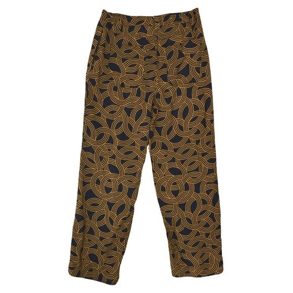 Who What Wear Black Gold Print Palazzo Pants Women’s Size 10 Wide Leg Flowy Boho - Picture 2 of 8